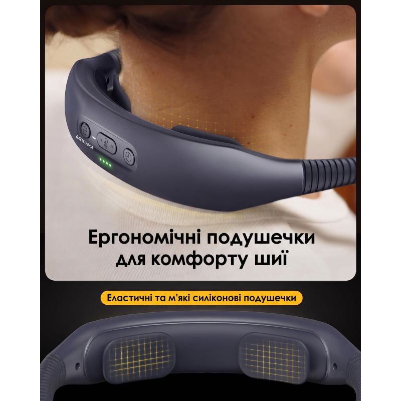 Світлодіодна лампа на шию Glocusent (1600 mAh, 3 кольори, 5 рівнів яскравості). Темно-Синя