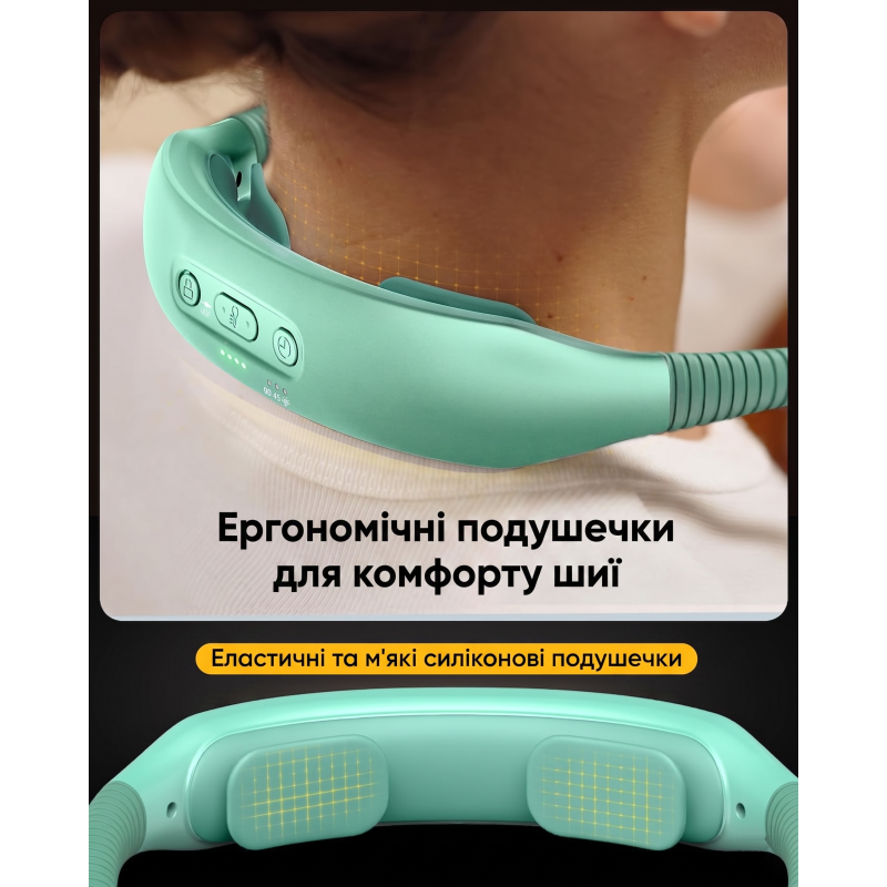 Світлодіодна лампа на шию Glocusent (1600 mAh, 3 кольори, 5 рівнів яскравості). Зелений