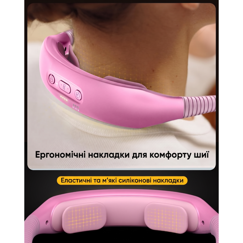 Світлодіодна лампа на шию Glocusent (1600 mAh, 3 кольори, 5 рівнів яскравості). Рожева