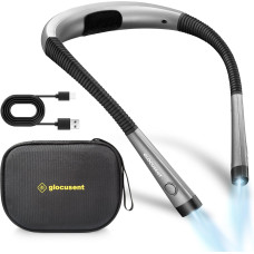 Лампа для Читання Glocusent: 3 Кольори, 6 Рівнів Яскравості, Гнучка. У комплекті з чохлом (Сірий)