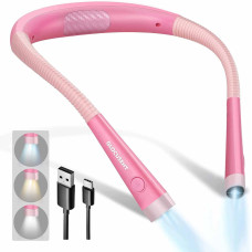 Лампа для Читання Glocusent: 3 Кольори, 6 Рівнів Яскравості, Гнучка. (Рожевий)