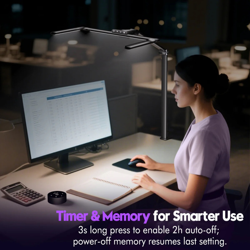 Лампа для Монітора Quntis Smart Light Bar (3 сегменти) — Сенсорне Керування та Бездротовий Пульт (Чорна)