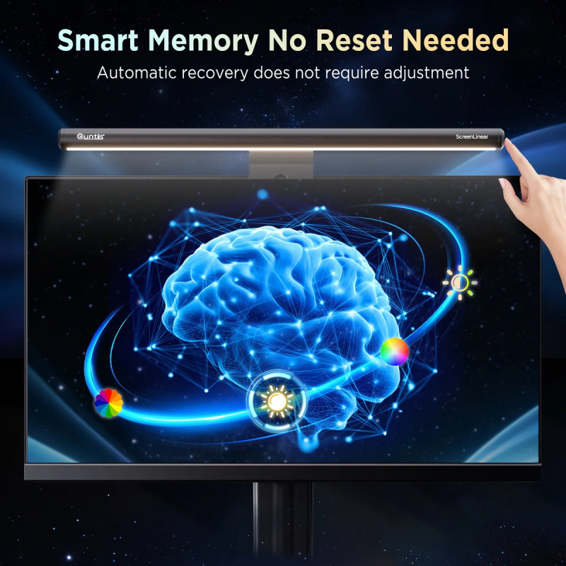 Моніторна Лампа Quntis Monitor Light Bar IM RGB Eye-Care: Подвійне Освітлення, 40 см. (Чорний)