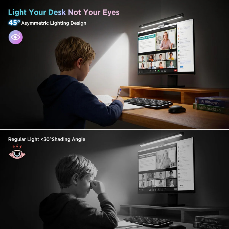 Моніторна Лампа Quntis Monitor Light Bar IM RGB Eye-Care: Подвійне Освітлення, 40 см. (Чорний)