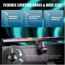 Моніторна Лампа Quntis Linear Basic RGB Eye-Care: Dual Light, 40 см. (Сірий)