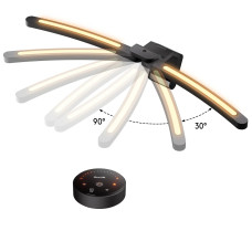 Вигнута лампа для монітора Quntis (66 см): Пульт ДК, Беграунд-підсвітка та автозатемнення. Чорна