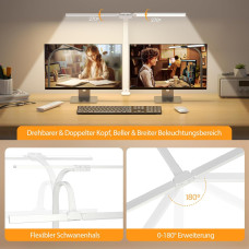 Настільна LED-лампа Sibrille 22W RGB: з датчиком світла та затискачем. (Білий)