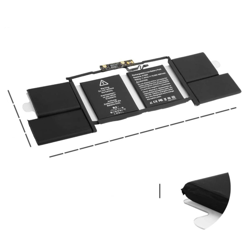 Акумулятор для Apple MacBook Pro 15" A1707: 76 Вт·год / 6667 мА·год. (Чорний)