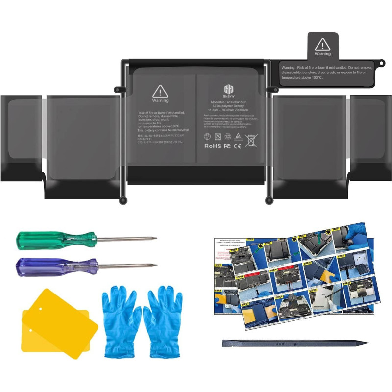 Акумулятор SNSYIY A1493 (7000 мА·год) для MacBook Pro Retina 13" (A1502, A1582). (Чорний)