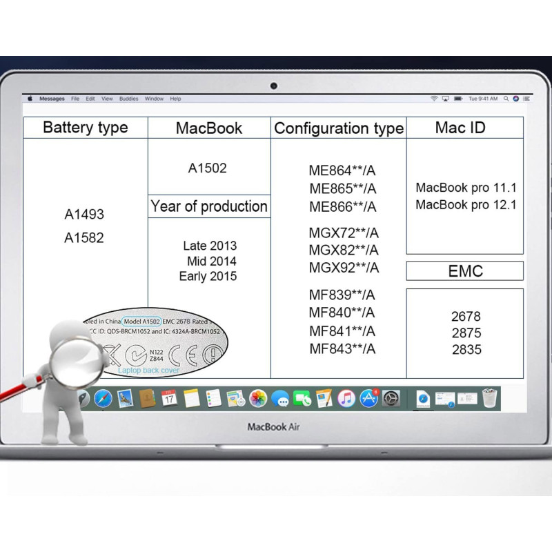 Акумулятор SNSYIY A1493 (7000 мА·год) для MacBook Pro Retina 13" (A1502, A1582). (Чорний)