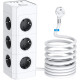 Мережевий подовжувач-башта Heqishun 12 in 1 (3680W, 16A, 2m, 2xUSB-A, 2xUSB-C). Білий