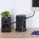 Вертикальний Подовжувач KOOSLA 18-в-1: 12 Розеток, 6 USB (QC/PD 3.0, 40 Вт), Незалежні Перемикачі, Кабель 2М. (Чорний)