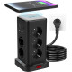 Мережевий подовжувач-башта Tanxis Power Cube з бездротовою зарядкою 15W (11 в 1, 2м). Чорний