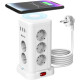 Мережевий подовжувач-башта Tanxis Power Cube з бездротовою зарядкою 15W (11 в 1, 2м). Білий