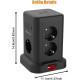 Мережевий подовжувач-башта Tanxis Power Cube 7 in 1 з бездротовою зарядкою (3680W, 16A, 2m) Чорний