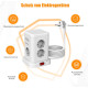Мережевий подовжувач-башта Tanxis Power Cube 7 in 1 з бездротовою зарядкою (3680W, 16A, 2m) Білий