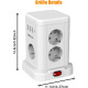 Мережевий подовжувач-башта Tanxis Power Cube 7 in 1 з бездротовою зарядкою (3680W, 16A, 2m) Білий