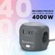 Мережевий Куб HOMEPROTEK Cube: 3 Розетки + 3x USB (C+A) + QI Зарядка. Захист від перевантажень. Кабель 2 м. (Сірий)