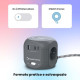Мережевий Куб HOMEPROTEK Cube: 3 Розетки + 3x USB (C+A) + QI Зарядка. Захист від перевантажень. Кабель 2 м. (Сірий)