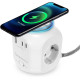 Мережевий Куб HOMEPROTEK Cube: 3 Розетки + 3x USB (C+A) + QI Зарядка. Захист від перевантажень. Кабель 2 м. (Білий)