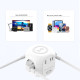Мережевий Куб HOMEPROTEK Cube: 3 Розетки + 3x USB (C+A) + QI Зарядка. Захист від перевантажень. Кабель 2 м. (Білий)