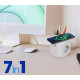 Мережевий Куб HOMEPROTEK Cube: 3 Розетки + 3x USB (C+A) + QI Зарядка. Захист від перевантажень. Кабель 2 м. (Білий)