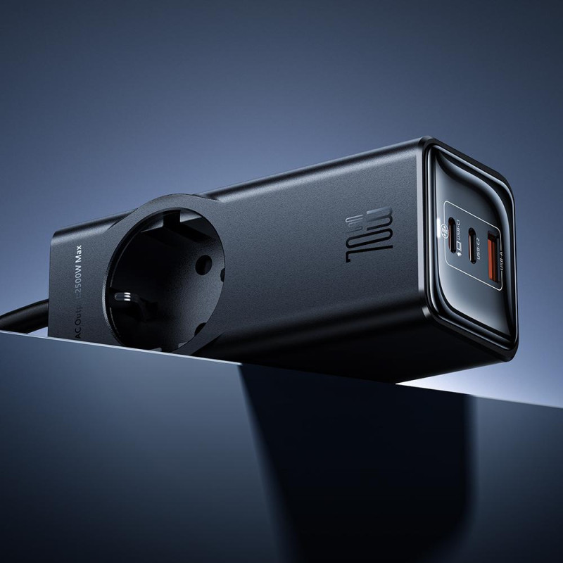 Подовжувач із Захистом від Перенапруги Mcdodo 4 в 1: 70W GaN, 2200 Вт, кабель 1,5 М. (Чорно-сірий)