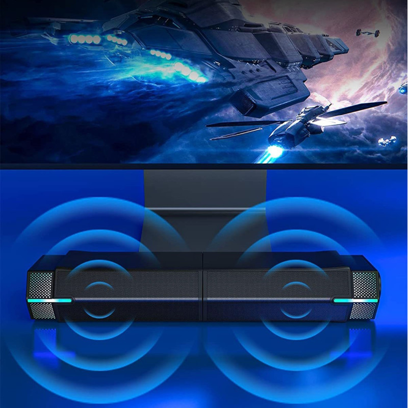 Звукова Панель Jeecoo Stereo Soundbar: RGB Підсвічування. (Чорний)