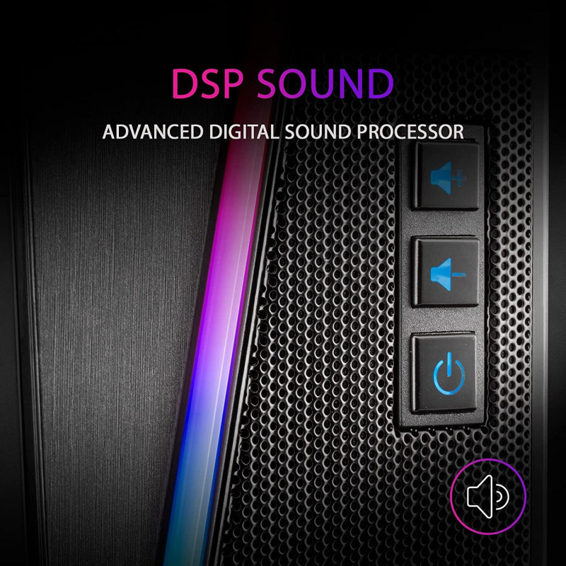 Ігрові Динаміки Mars Gaming RGB 2.0: 20W, Bluetooth 5.0 та DSP Звук. (Чорний)