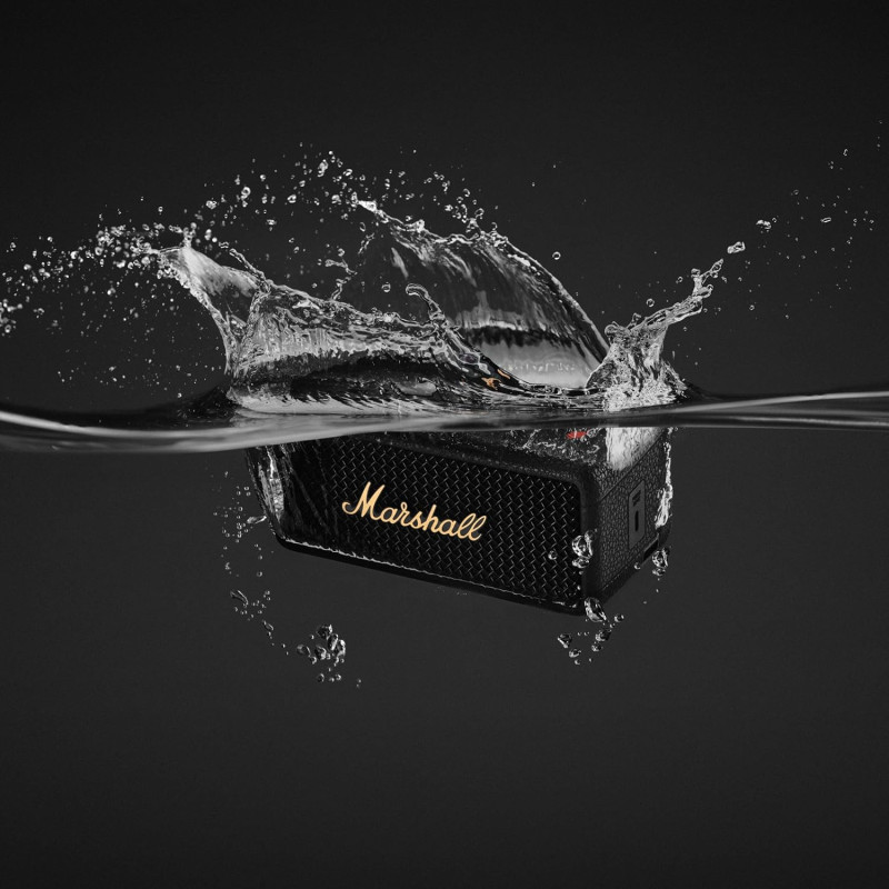 Портативна Bluetooth Колонка Marshall Emberton III: 32 Години, IP67, Чорна з Латунню. (Чорний)