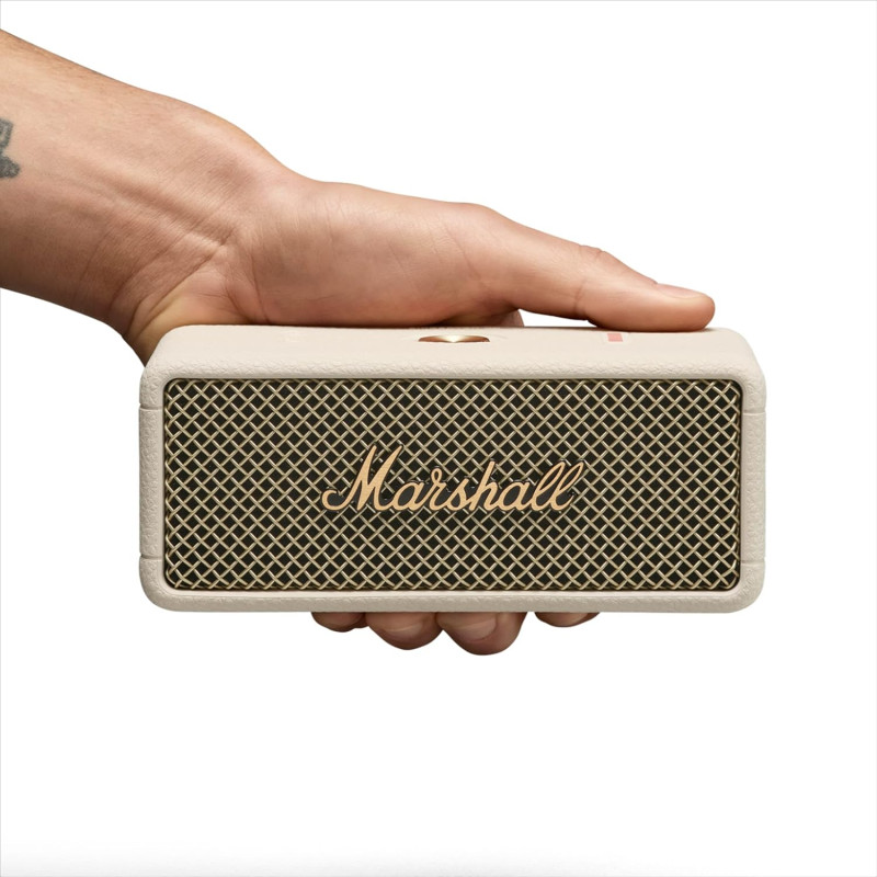 Портативна Bluetooth Колонка Marshall Emberton III: 32 Години, IP67, Чорна з Латунню. (Кремовий)