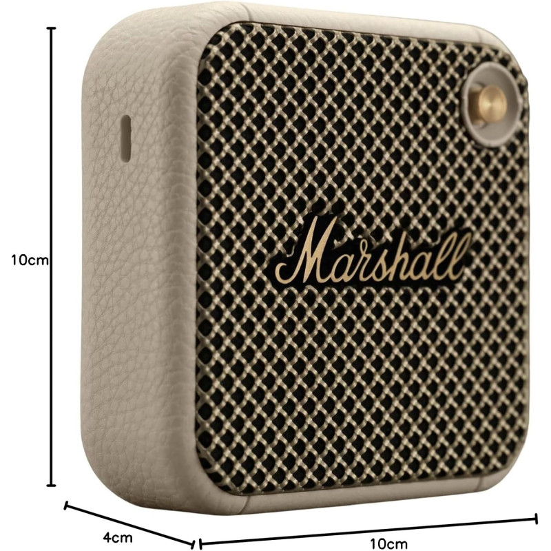 Бездротова Bluetooth Колонка Marshall Willen: 15 Годин, Водонепроникна. (Кремовий)