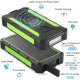 Бездротовий Сонячний Повербанк OIMYE 36000 mAh: USB/Type-C, IP66. (Чорний)