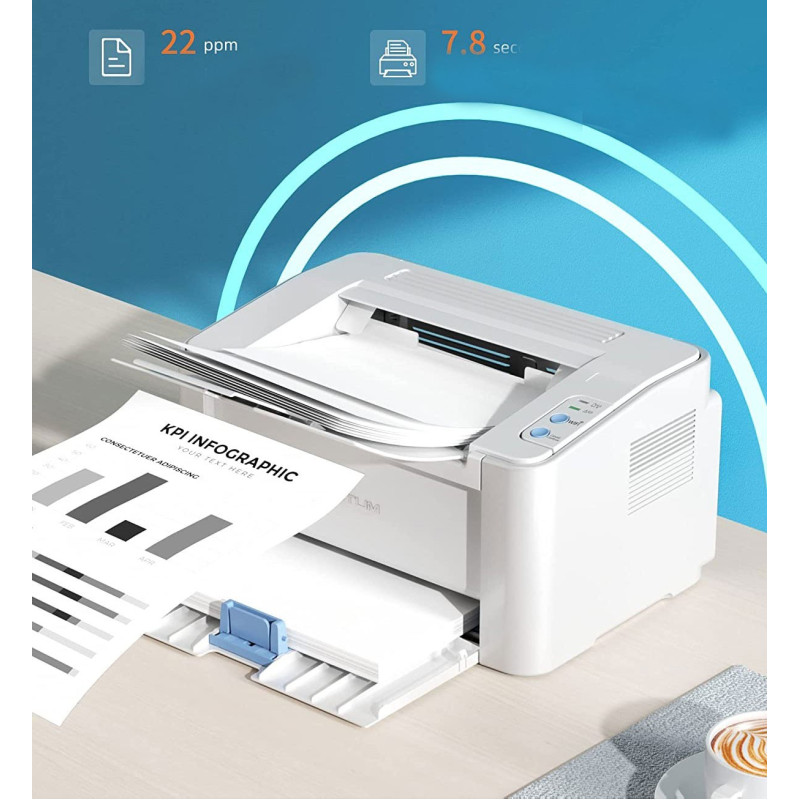 Чорно-білий лазерний принтер PANTUM P2502W Wi-Fi, Airprint, однофункціональний, 22 стор./хв. (Білий)