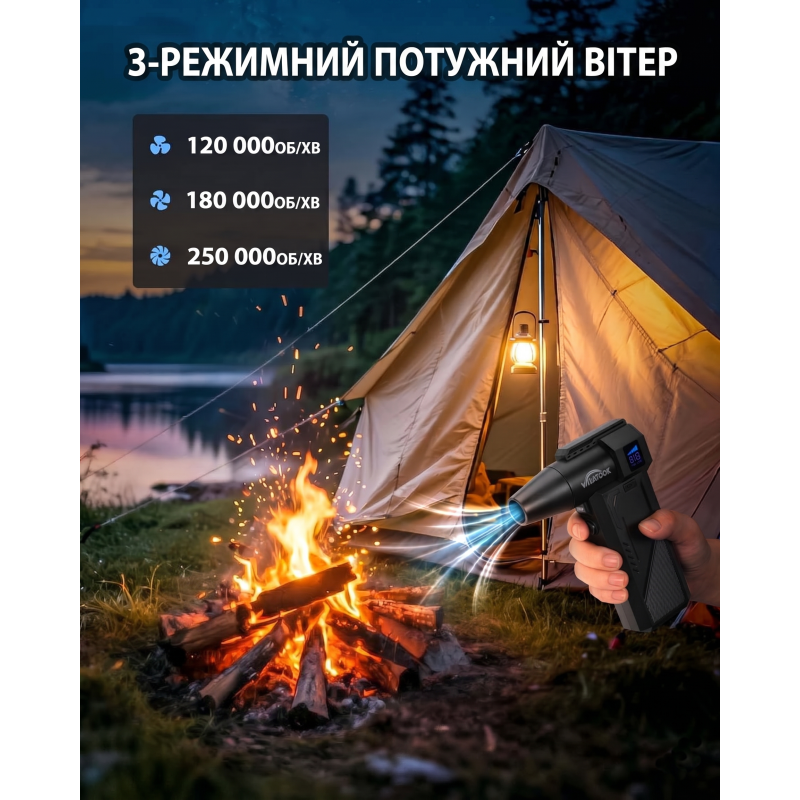 Електричний бездротовий видувач пилу Whatook (3 швидкості, 250 000 об/хв, акумуляторний)