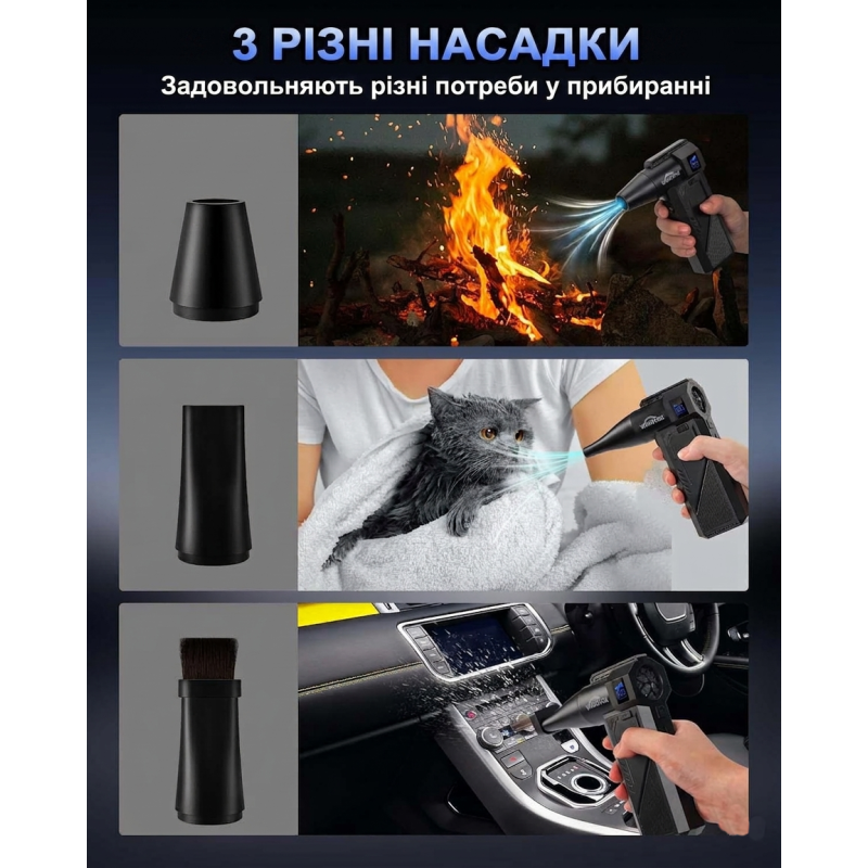 Електричний бездротовий видувач пилу Whatook (3 швидкості, 250 000 об/хв, акумуляторний)
