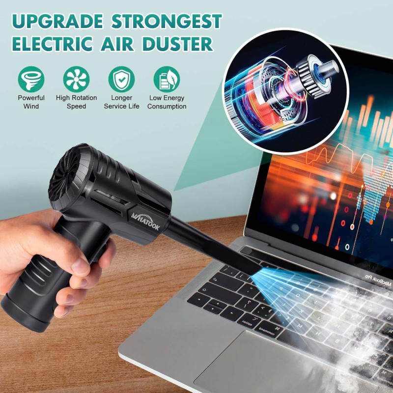 Електричний Пилоуловлювач: Бездротовий, 3 швидкості, 100000 об/хв, Заміна стисненого повітря