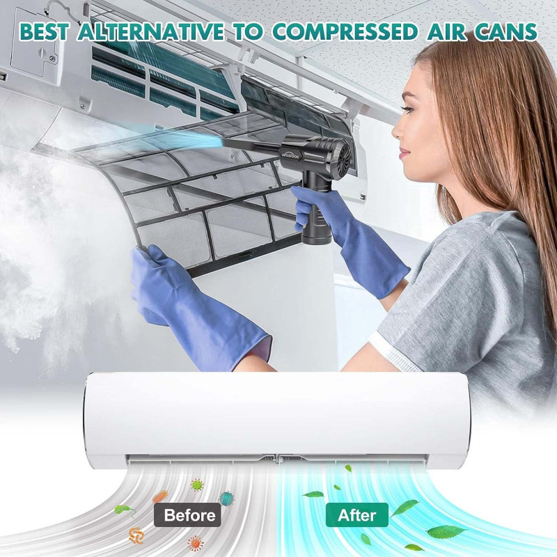 Електричний Пилоуловлювач: Бездротовий, 3 швидкості, 100000 об/хв, Заміна стисненого повітря