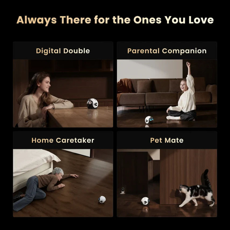 Розумний мобільний робот-охоронець Enabot EBO MAX: 4K камера та AI-патрулювання. (Білий)