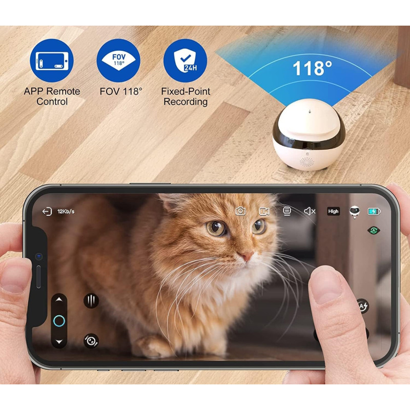 Мобільний Робот-Камера ENABOT EBO SE (1080P): Автоматичний Круїз, Двостороннє Аудіо, Нічне Бачення. (Білий)