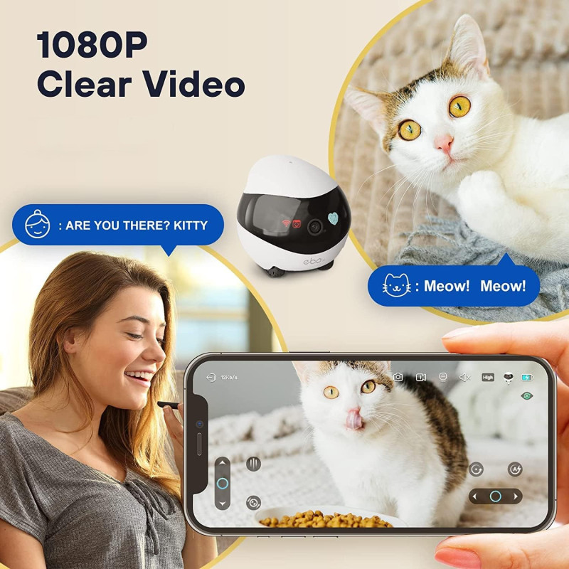 Мобільний Робот-Камера ENABOT EBO SE (1080P): Автоматичний Круїз, Двостороннє Аудіо, Нічне Бачення. (Білий)