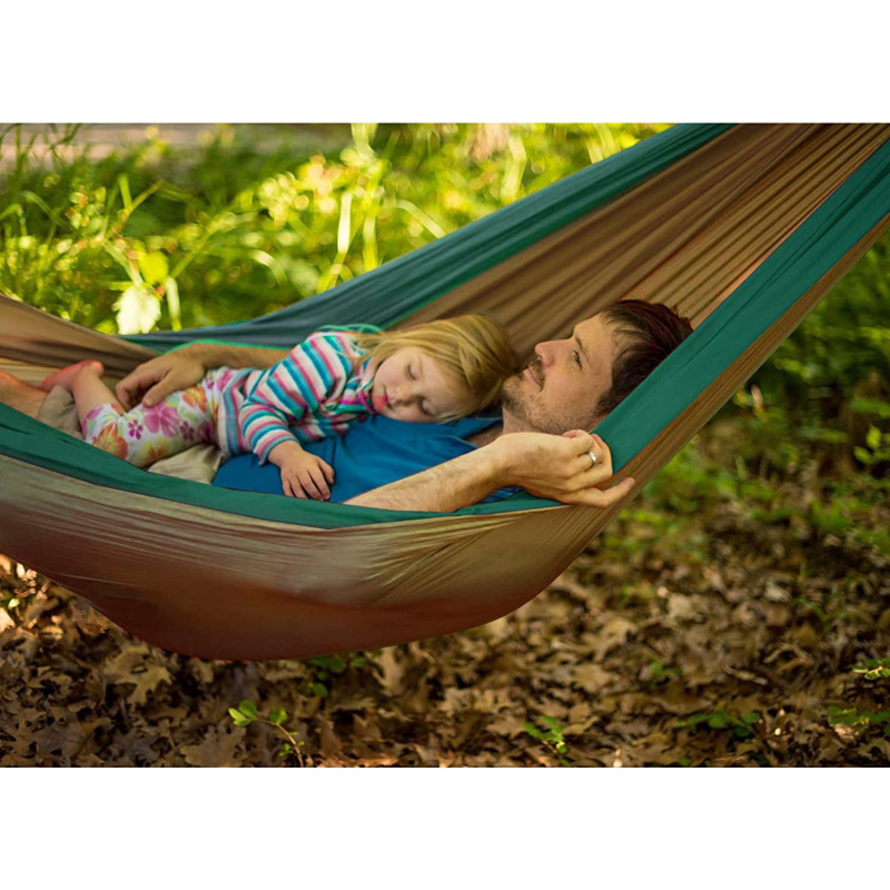 Надлегкий туристичний гамак Naturefun (275 x 140 см) — Оливково-зелений