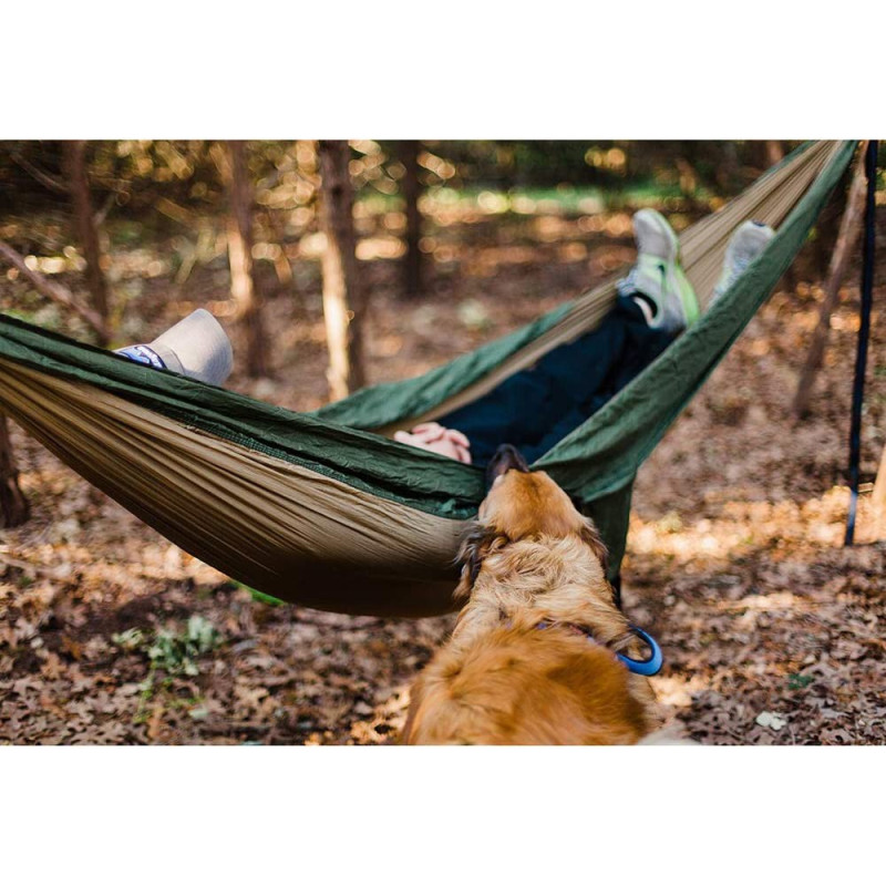Надлегкий туристичний гамак Naturefun (275 x 140 см) — Оливково-зелений
