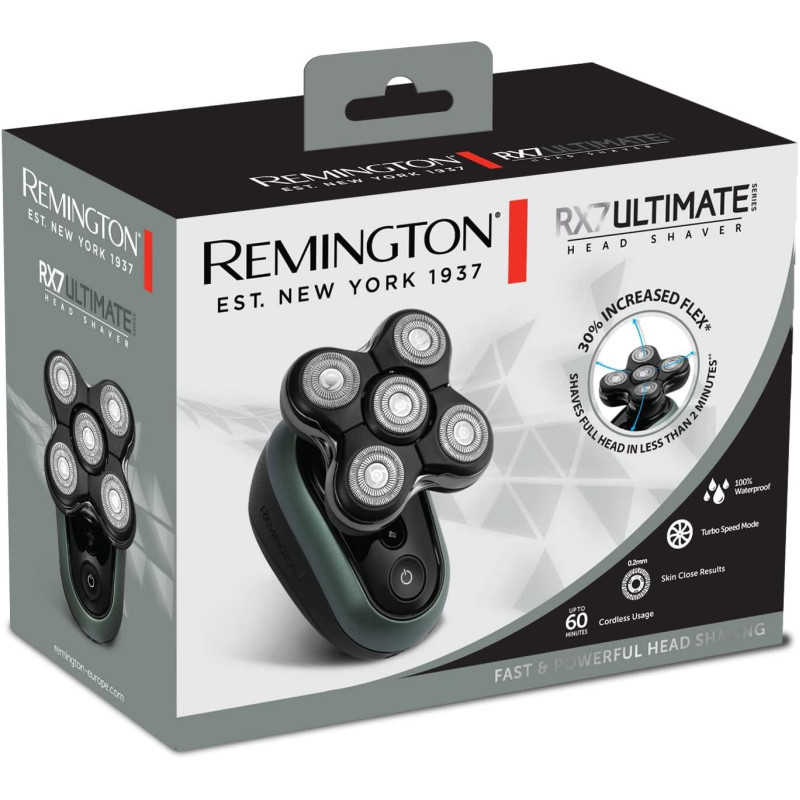 Електробритва для голови Remington RX7 Ultimate Series: Turbo Boost та 5 головок