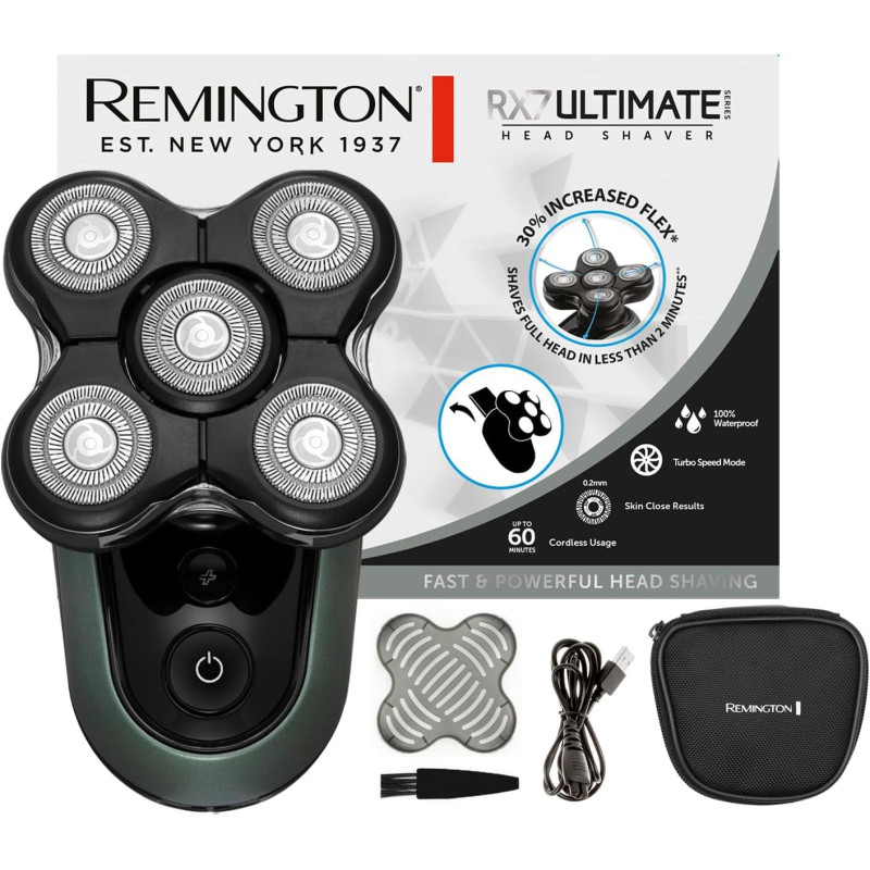 Електробритва для голови Remington RX7 Ultimate Series: Turbo Boost та 5 головок