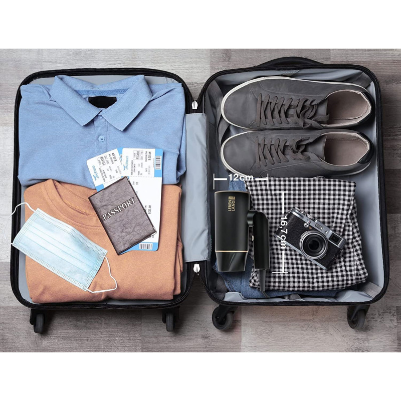 Фен для волосся Lebenlang Ion: Потужний 2100 Вт, складаний, з іонізацією (Чорно-золотистий)