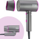Фен для волосся Lebenlang Ion: Потужний 2100 Вт, складаний, з іонізацією (Сіро-рожевий)