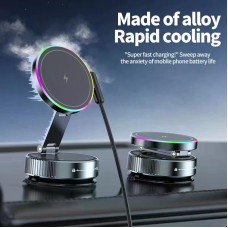 Магнітний Автомобільний Тримач ALAFLY з Швидким Заряджанням 15W (Чорний)