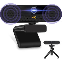 Веб-камера VIZOLINK 4K Ultra HD: Автофокус, 85° FOV, Вбудований Мікрофон, Штатив та Шторка Приватності. (Чорний)