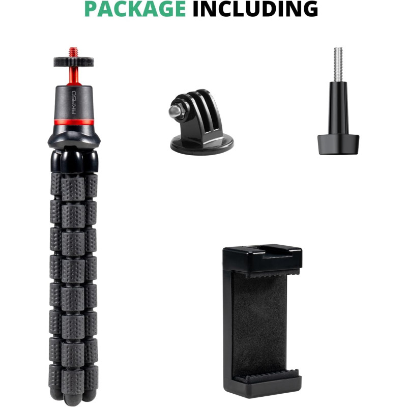 Гнучкий Штатив (Octopus) Akaso Mini: Портативна 360° Підставка для Екшн-Камер (Чорний)